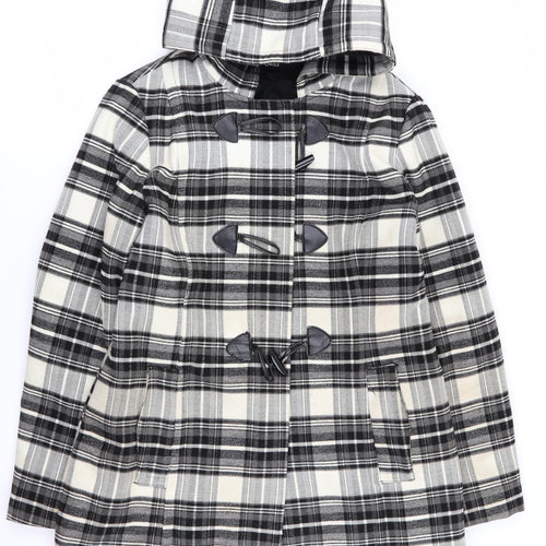 jess Womens Multicoloured Check  Overcoat Coat Size 16