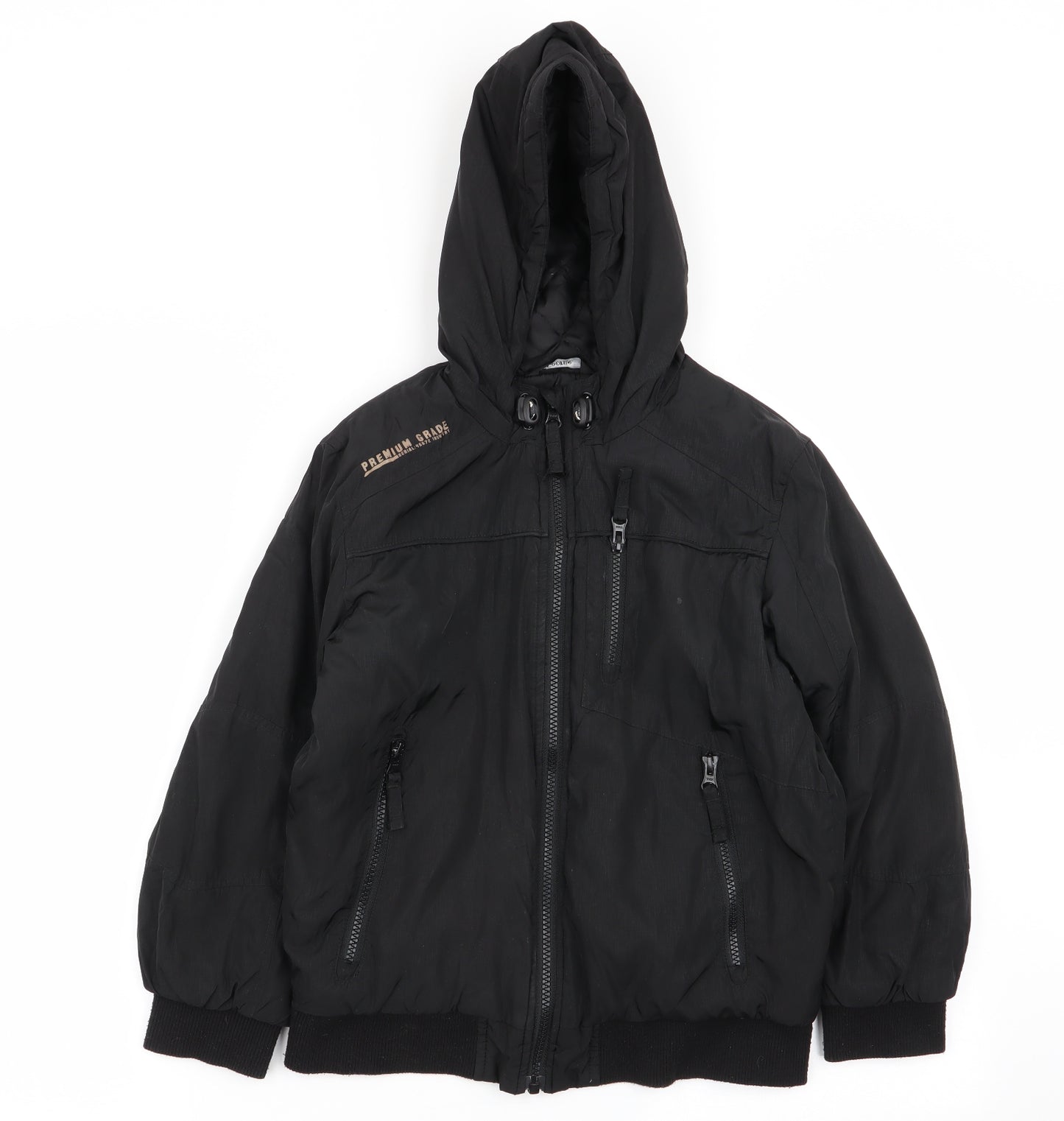 Asda George Boys Black   Basic Coat Coat Size 7-8 Years