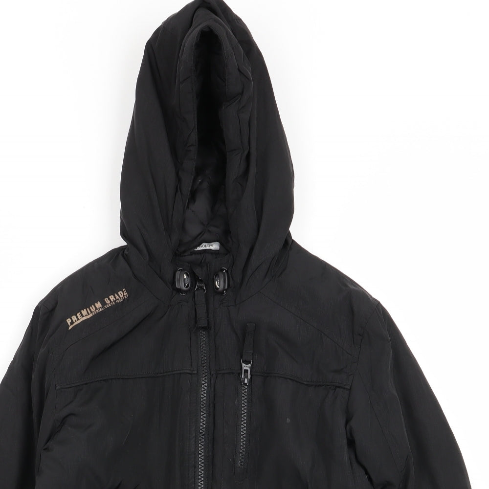 Asda George Boys Black   Basic Coat Coat Size 7-8 Years