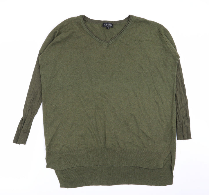 Topshop Womens Green Pullover Jumper Size 8
