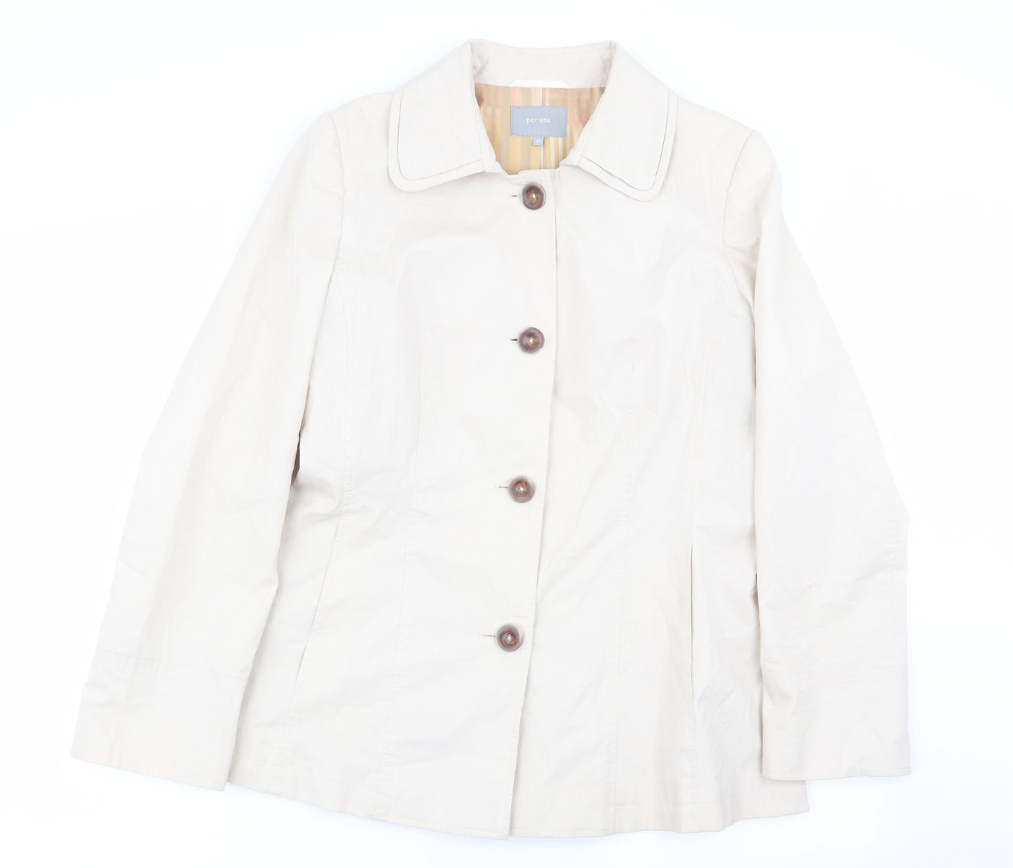 Per Una Womens Beige   Overcoat Coat Size 12