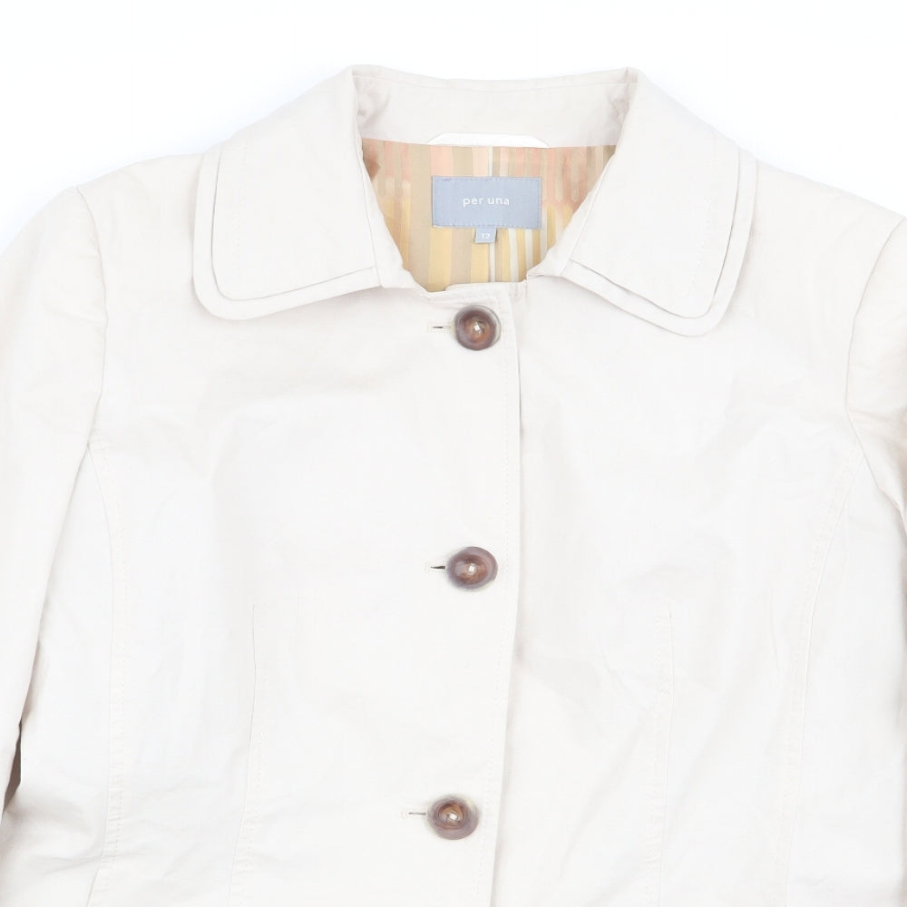 Per Una Womens Beige   Overcoat Coat Size 12