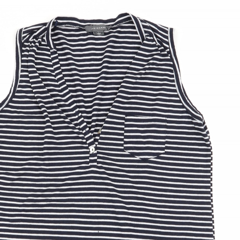 Primark Womens Multicoloured Striped  Basic Tank Size 12