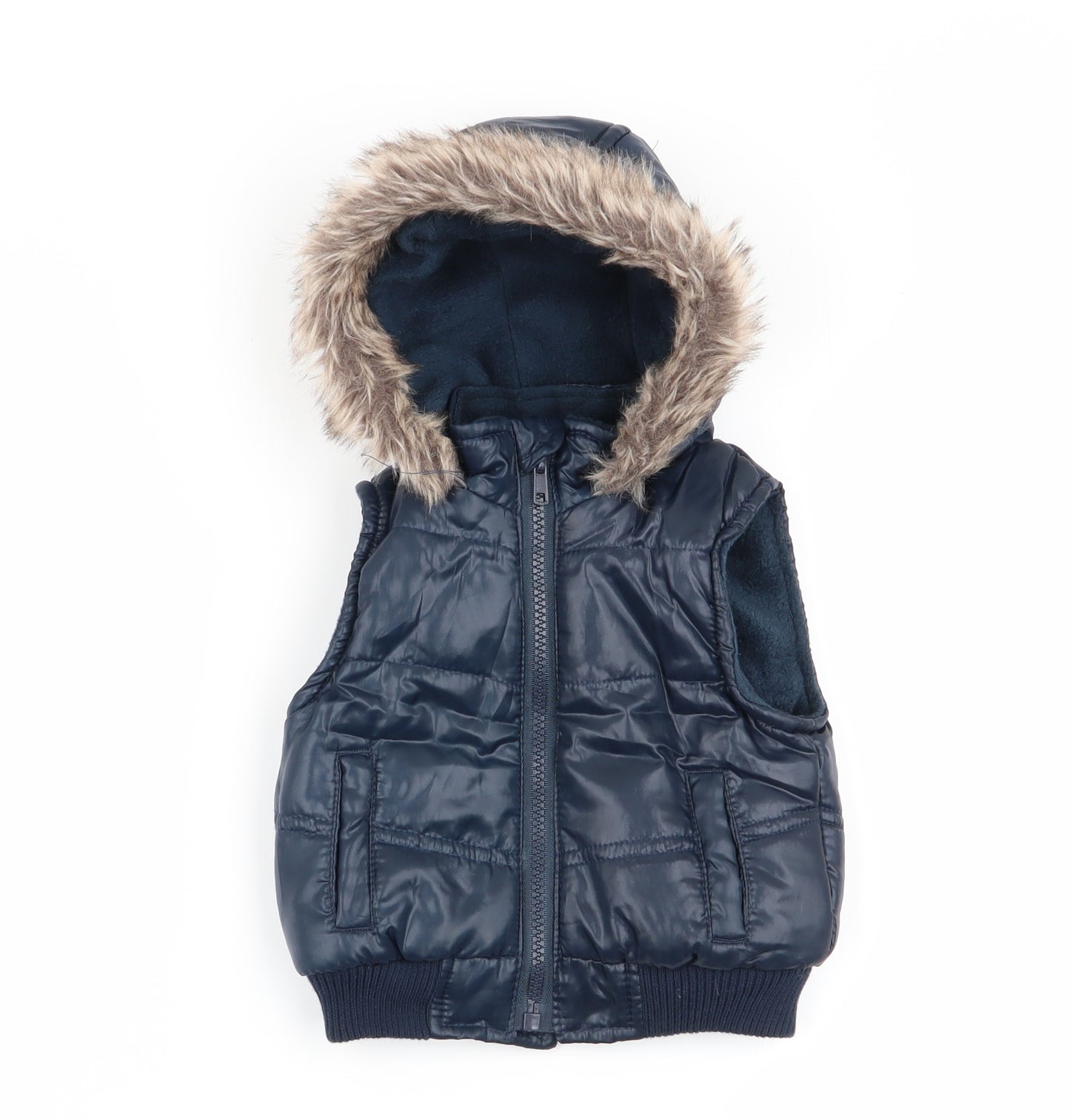 F&F Girls Blue   Gilet Coat Size 0-3 Months