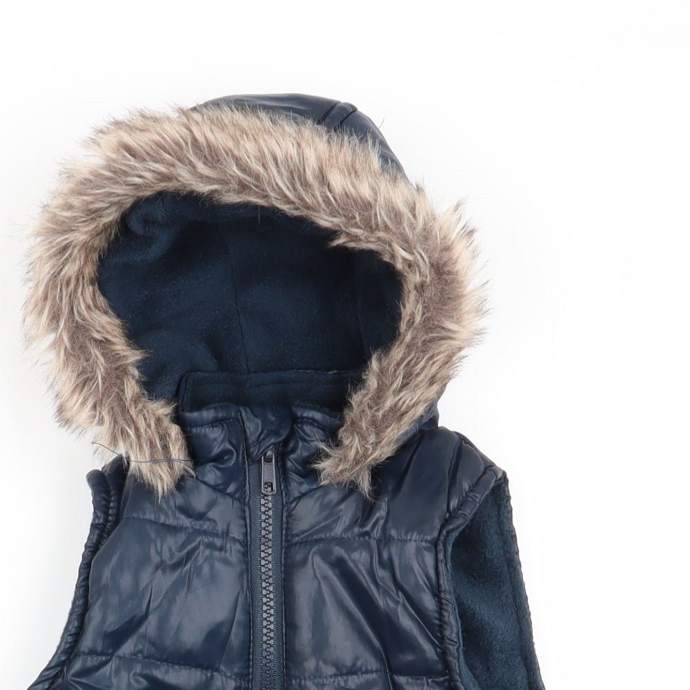 F&F Girls Blue   Gilet Coat Size 0-3 Months
