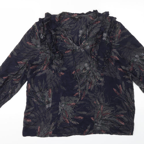 NEXT Womens Blue Floral  Basic T-Shirt Size 14