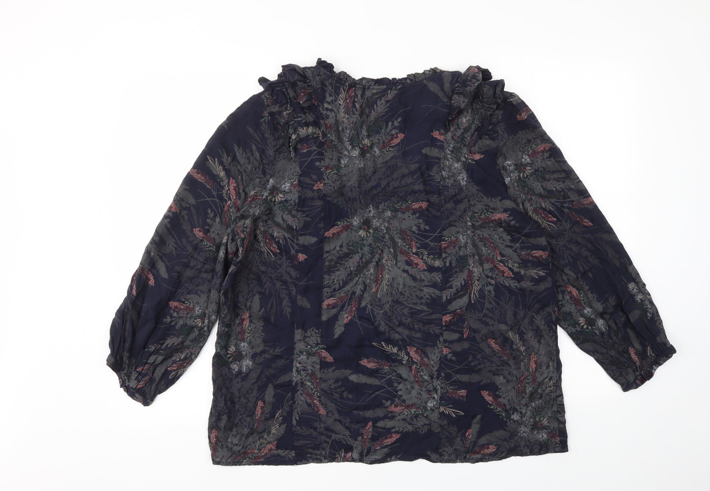 NEXT Womens Blue Floral  Basic T-Shirt Size 14