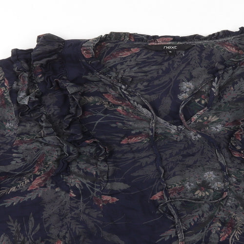 NEXT Womens Blue Floral  Basic T-Shirt Size 14