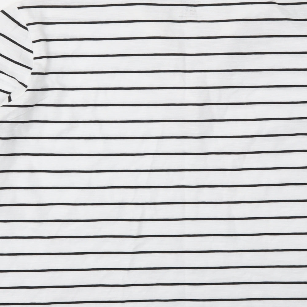 M&Co Womens Multicoloured Striped  Basic T-Shirt Size 14