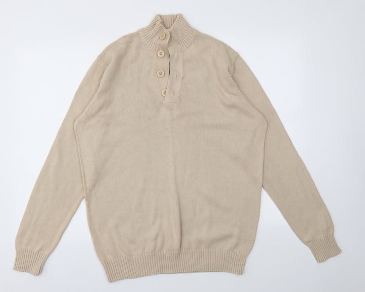 Cotton Traders Mens Beige   Pullover Sweatshirt Size M
