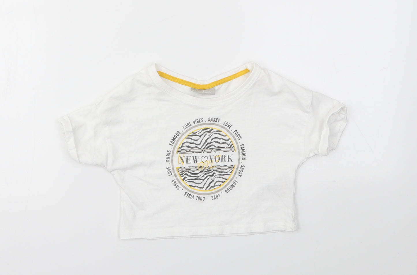 Matalan Girls White   Basic T-Shirt Size 6 Years
