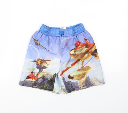 Front view of Disney boys’ multicoloured geometric sweat shorts, size 4, years
