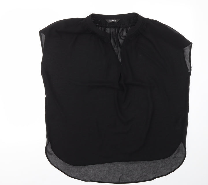 Evans Womens Black Basic Blouse Size 14
