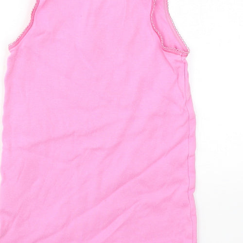 M&S Girls Pink Geometric  Basic T-Shirt Size 5-6 Years