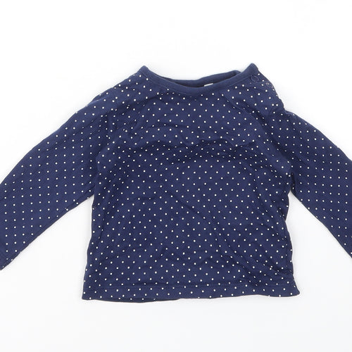 Debenhams Girls Blue Spotted  Basic T-Shirt Size 3-6 Months