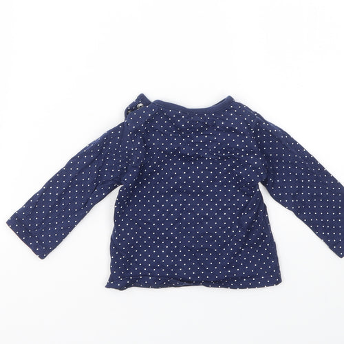 Debenhams Girls Blue Spotted  Basic T-Shirt Size 3-6 Months