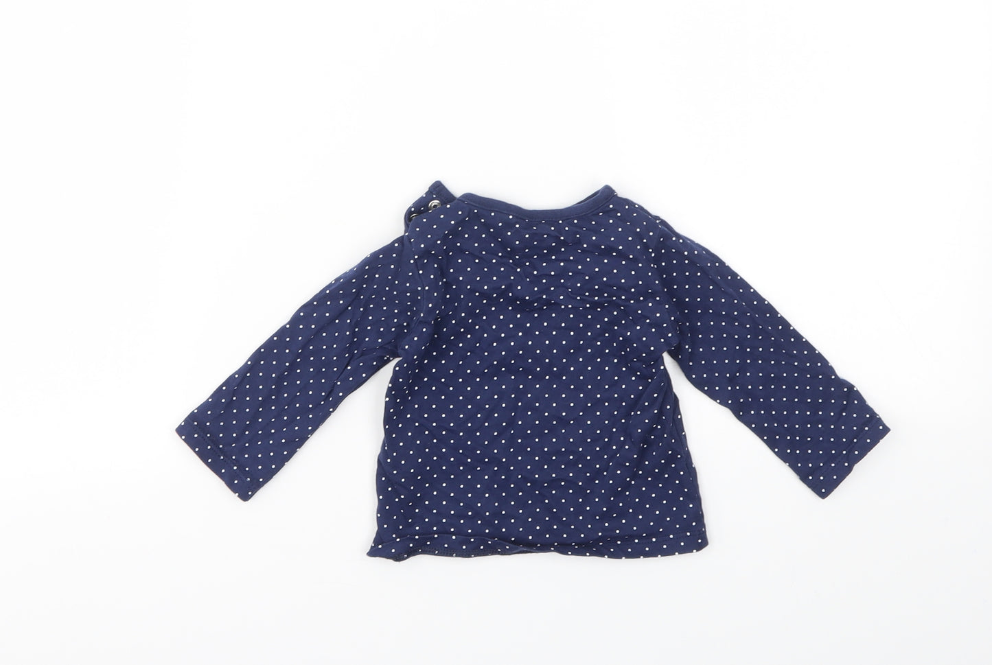 Debenhams Girls Blue Spotted  Basic T-Shirt Size 3-6 Months