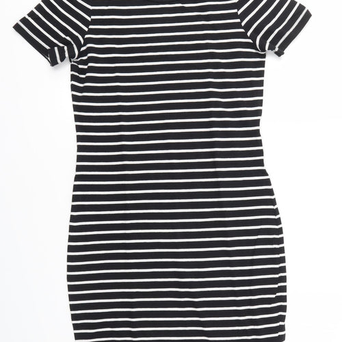 NOISY MAY  Womens Black Striped  Fit & Flare  Size XS