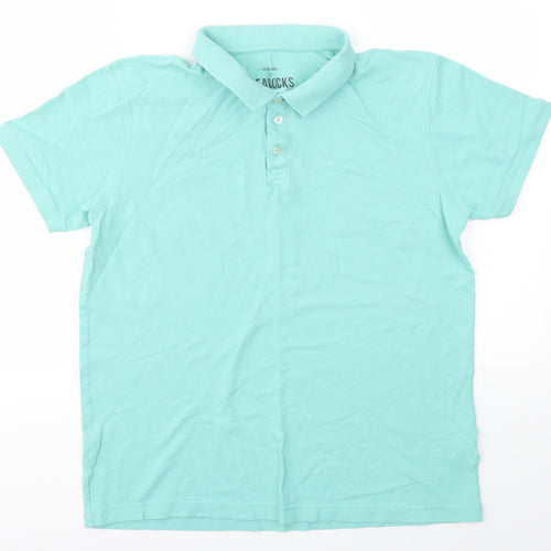 Peacocks Mens Blue    Polo Size M