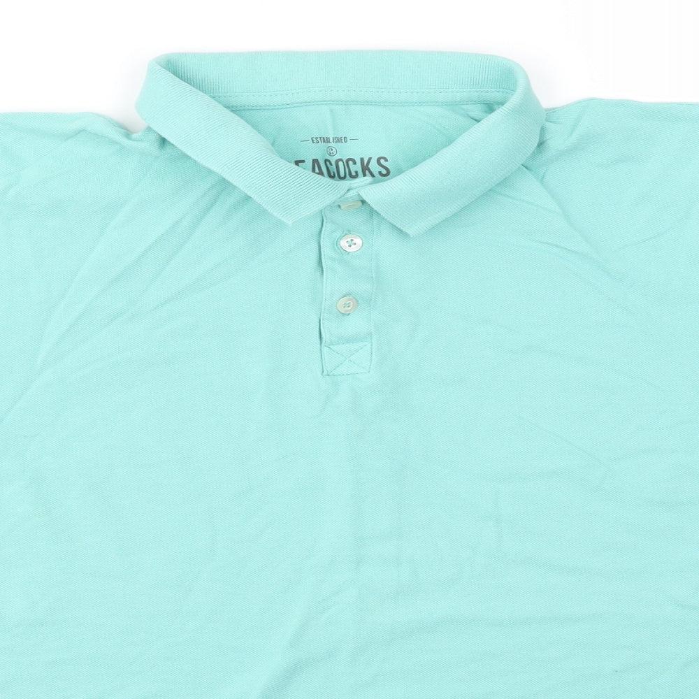Peacocks Mens Blue    Polo Size M