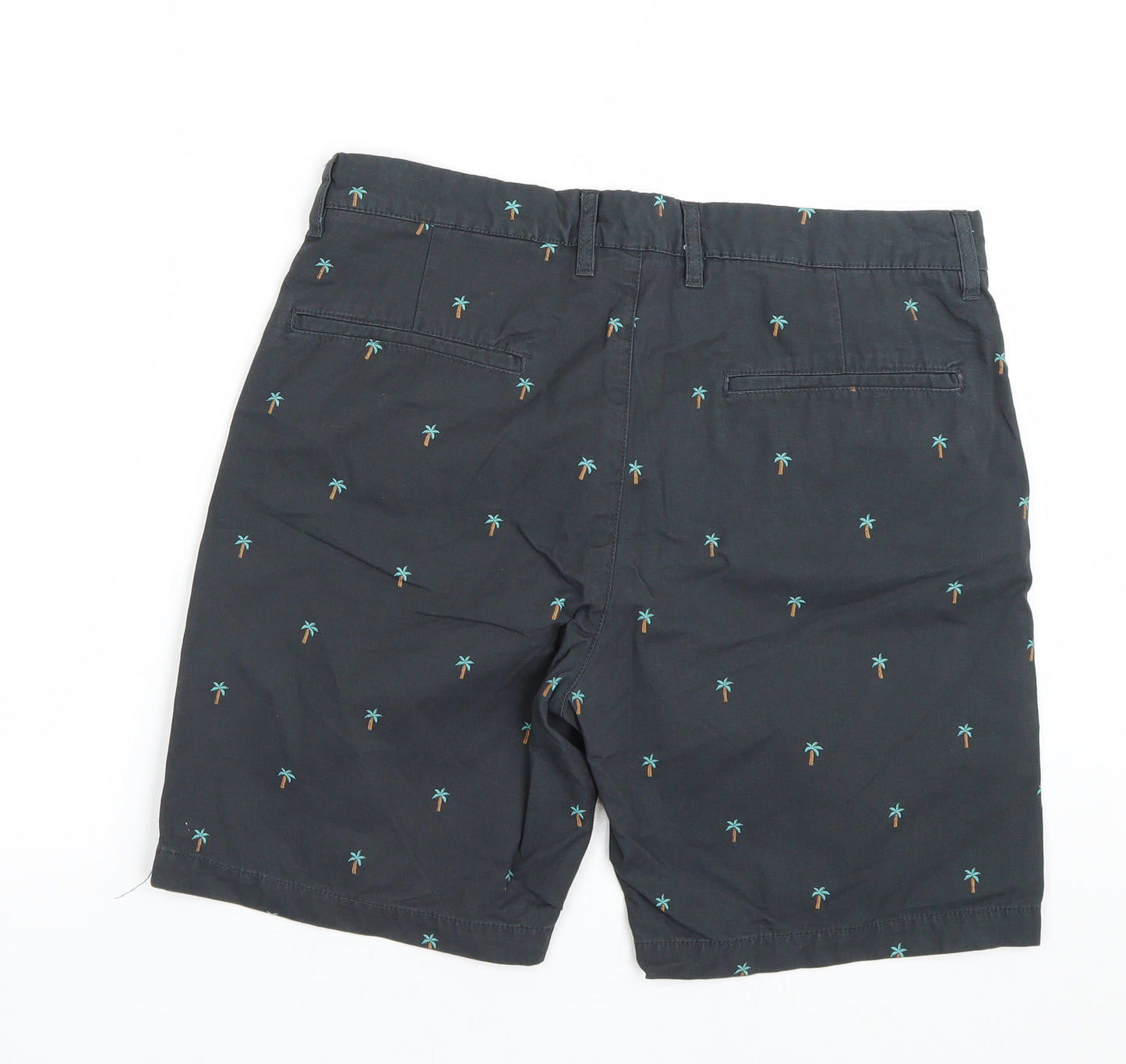 H&M Mens Grey Floral  Chino Shorts Size 34