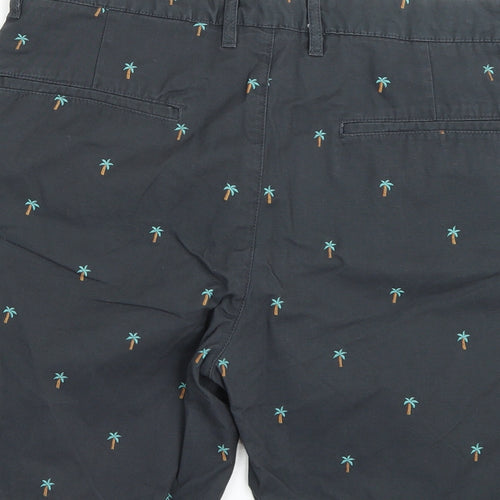 H&M Mens Grey Floral  Chino Shorts Size 34