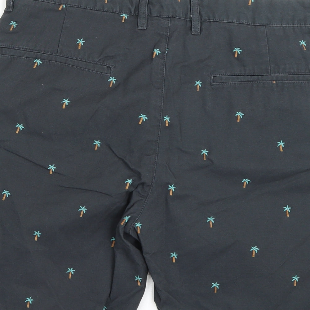 H&M Mens Grey Floral  Chino Shorts Size 34