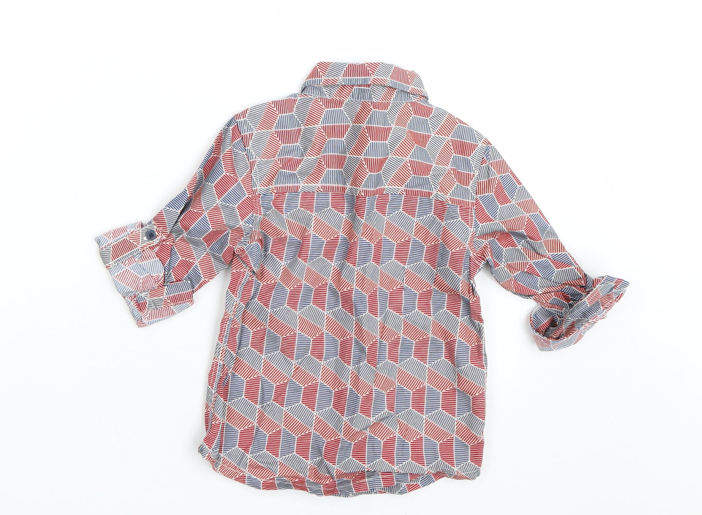 Bows & arrows Boys Red Geometric  Basic Button-Up Size 2-3 Years