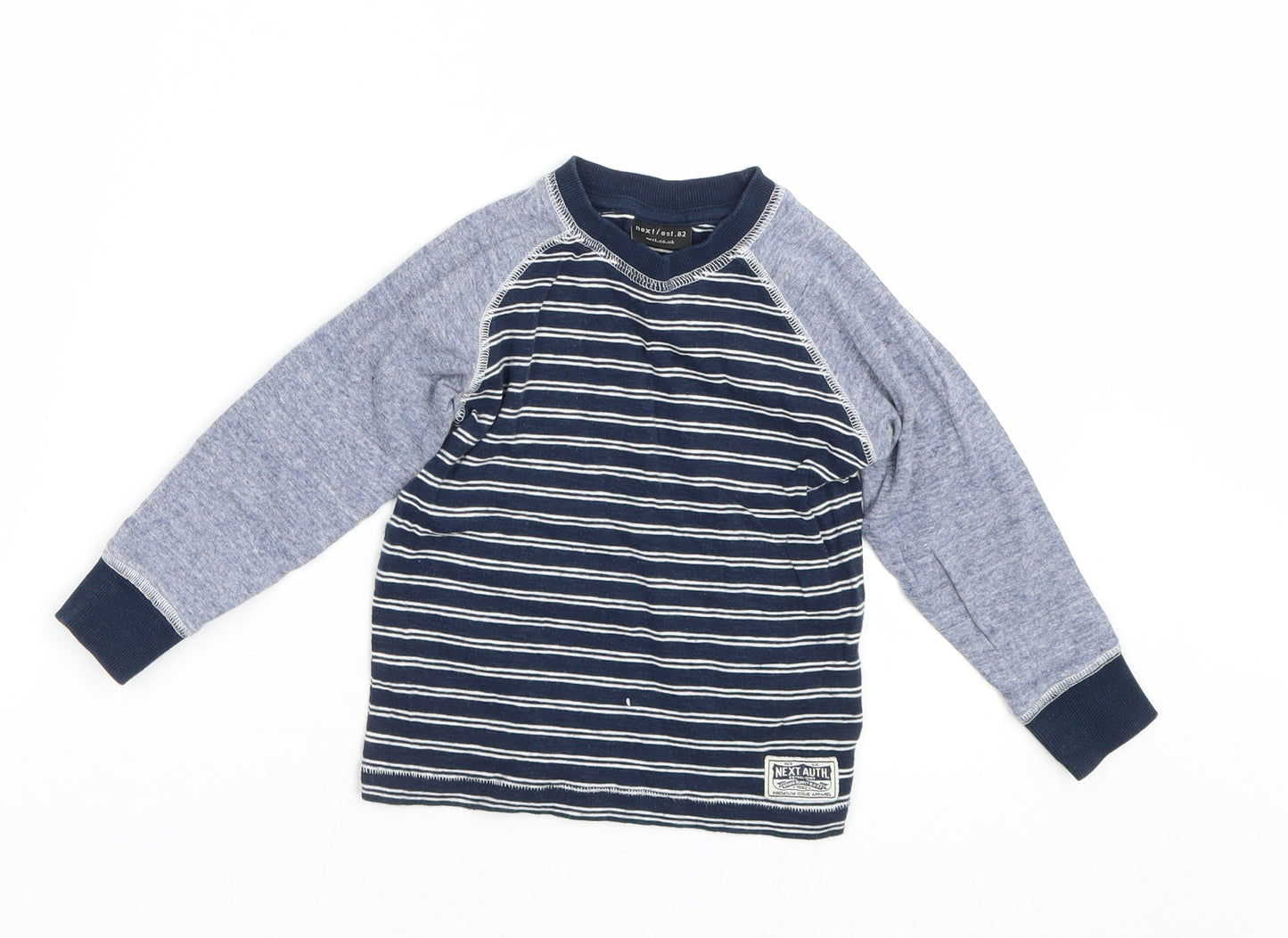 NEXT Boys Blue Striped  Basic T-Shirt Size 2-3 Years