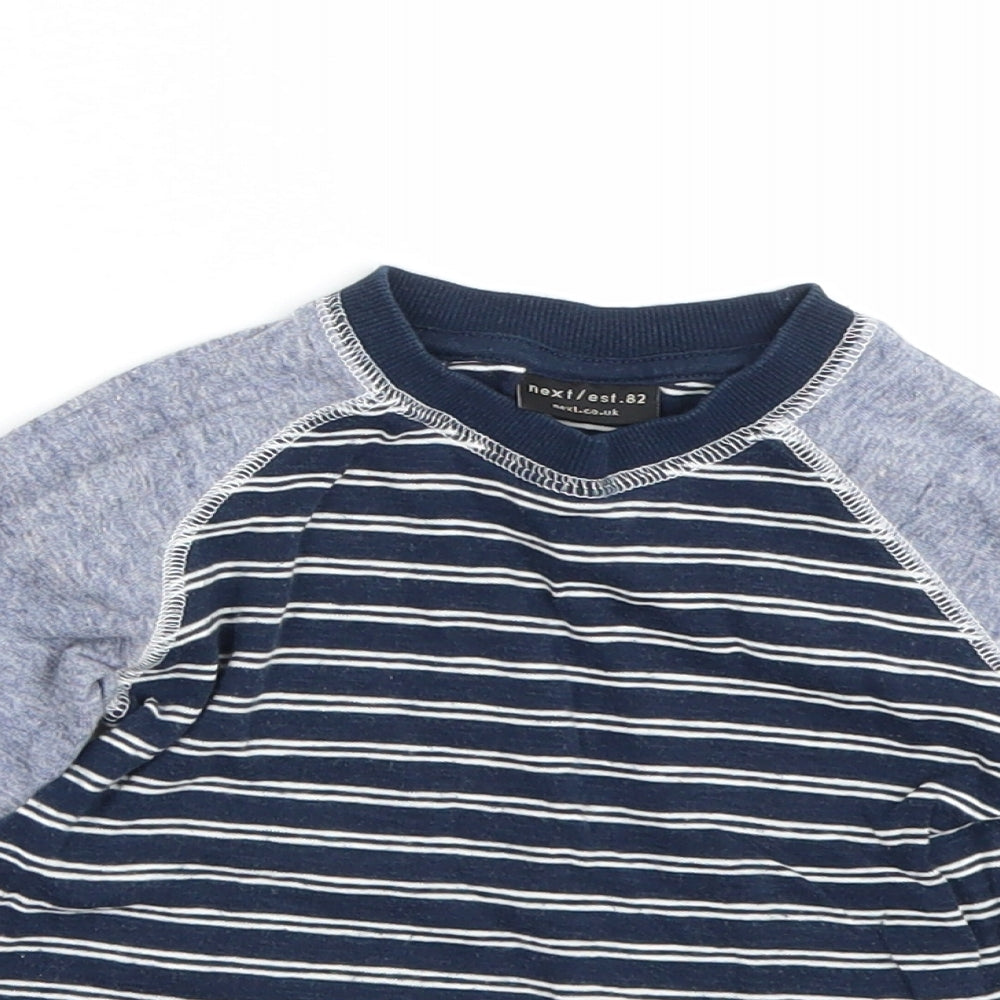 NEXT Boys Blue Striped  Basic T-Shirt Size 2-3 Years
