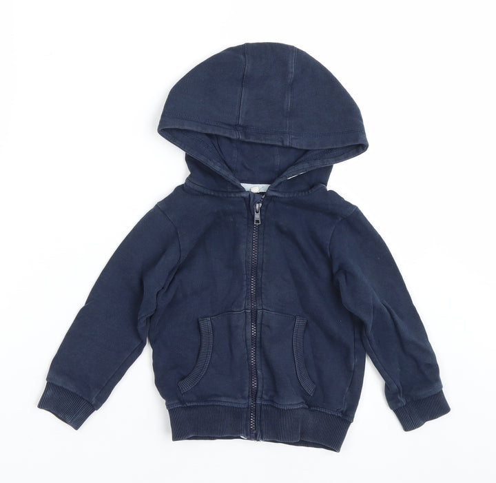 M&S Boys Blue   Pullover Hoodie Size 2-3 Years