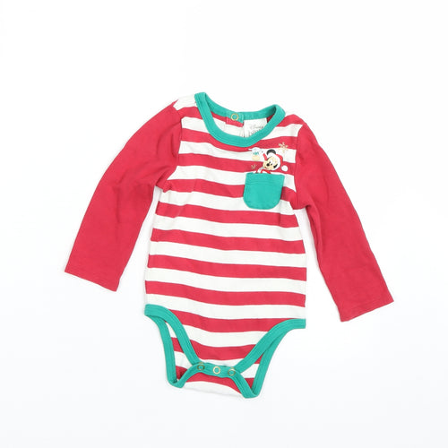 Disney Baby Red Striped  Basic T-Shirt Size 12-18 Months  - Disney Christmas