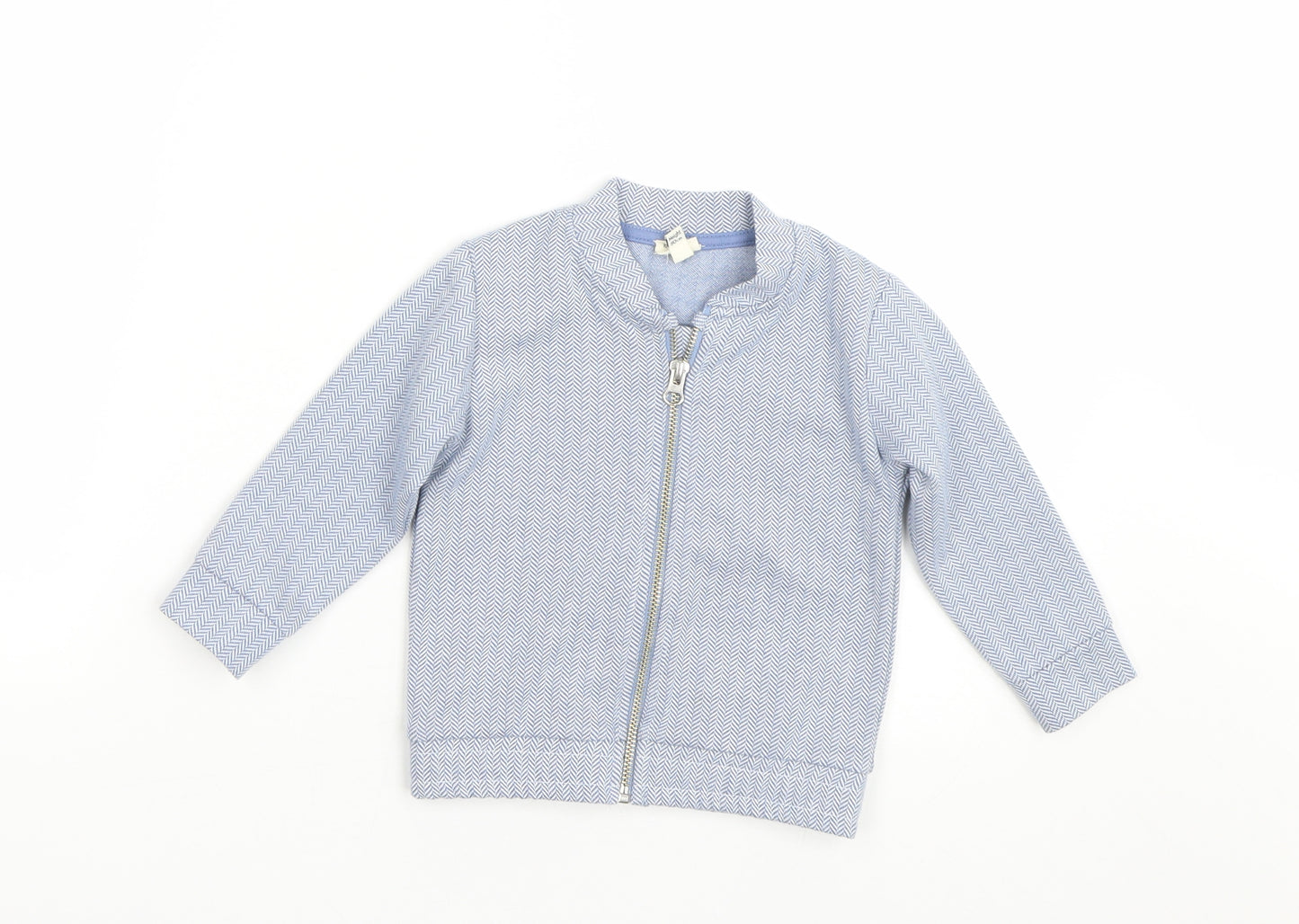River Island Boys Blue Herringbone  Jacket Coat Size 9-12 Months