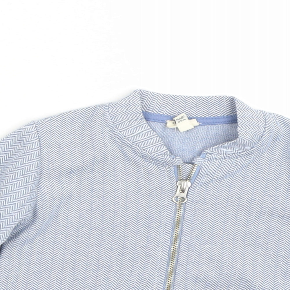 River Island Boys Blue Herringbone  Jacket Coat Size 9-12 Months