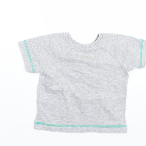 Matalan Boys Grey   Basic T-Shirt Size 9-12 Months  - crocodile