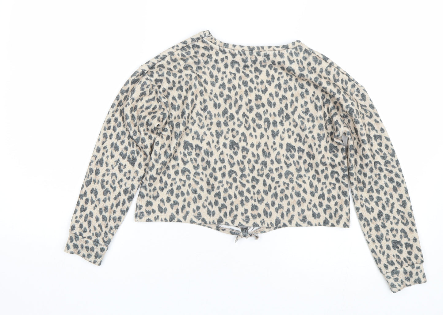 George Girls Beige Animal Print  Basic T-Shirt Size 6-7 Years