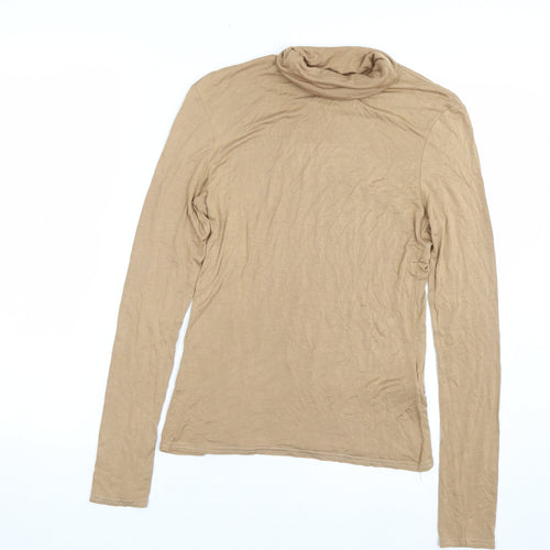 M&S Womens Brown   Basic T-Shirt Size 10
