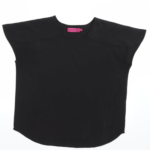 Boohoo Womens Black   Basic T-Shirt Size 10