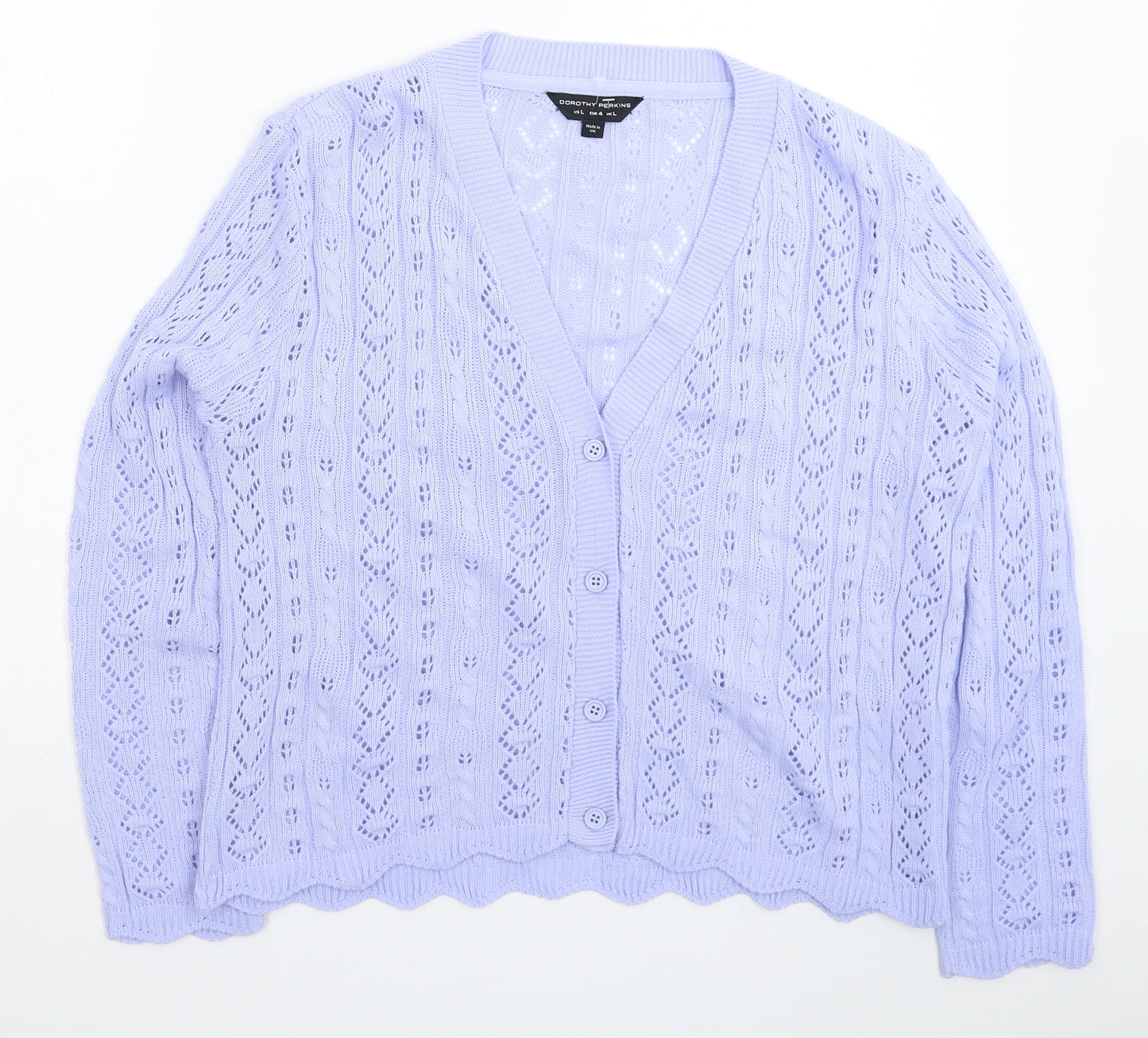 Dorothy Perkins Womens Blue  Knit Cardigan Jumper Size L