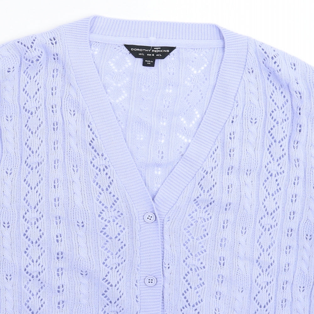 Dorothy Perkins Womens Blue  Knit Cardigan Jumper Size L