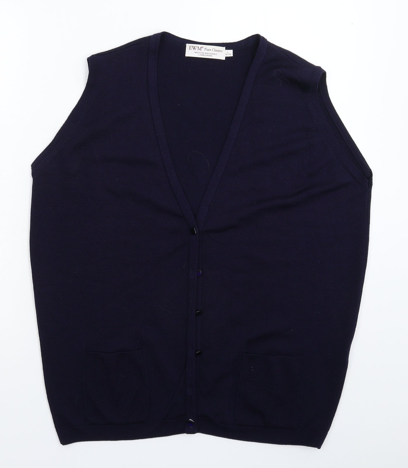 EWM Womens Blue  Knit Vest Jumper Size 20
