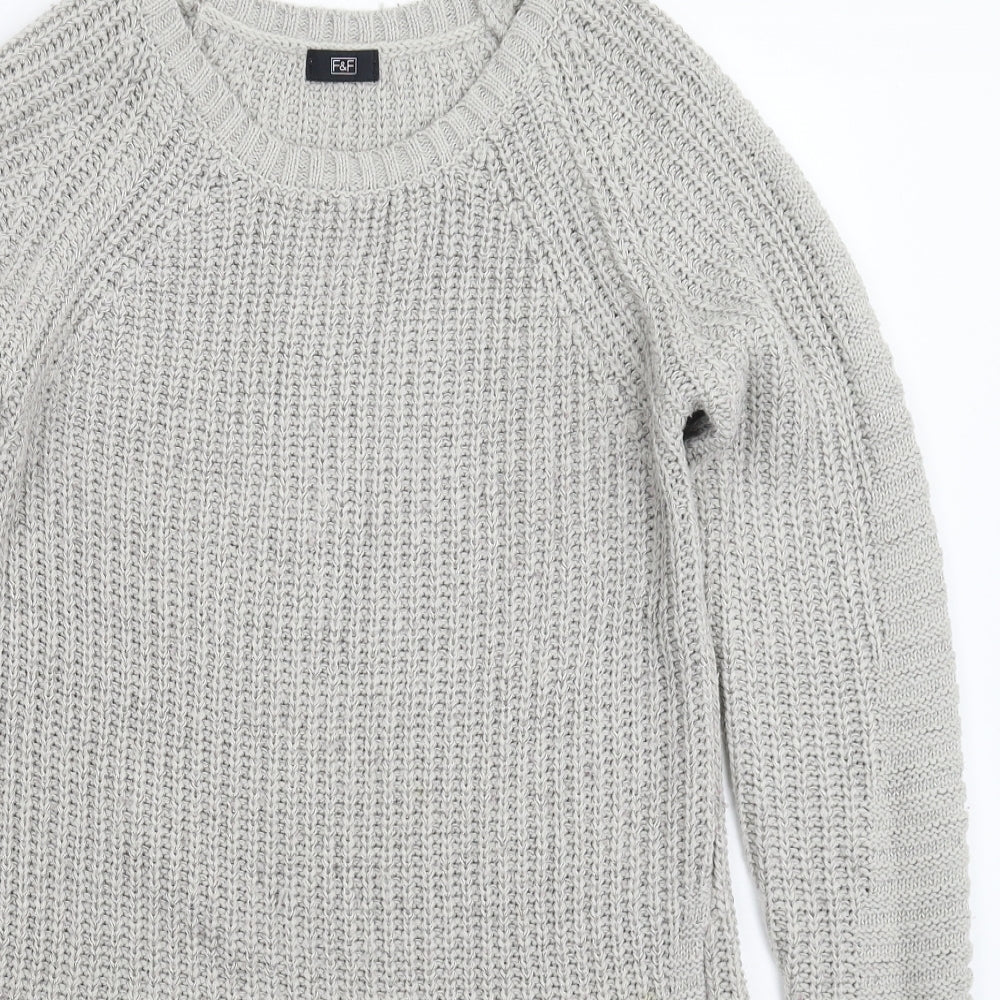 F&F Womens Grey  Knit Jumper Dress  Size 12
