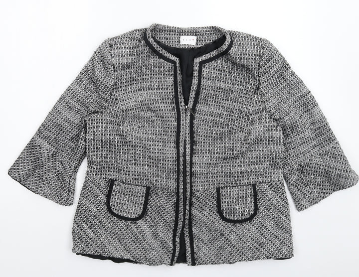 ELVI Womens Grey Jacket Size 16