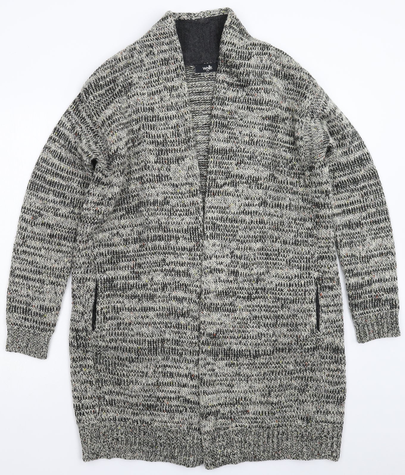 Wallis Womens Grey  Knit Cardigan Jumper Size M  - Oversized