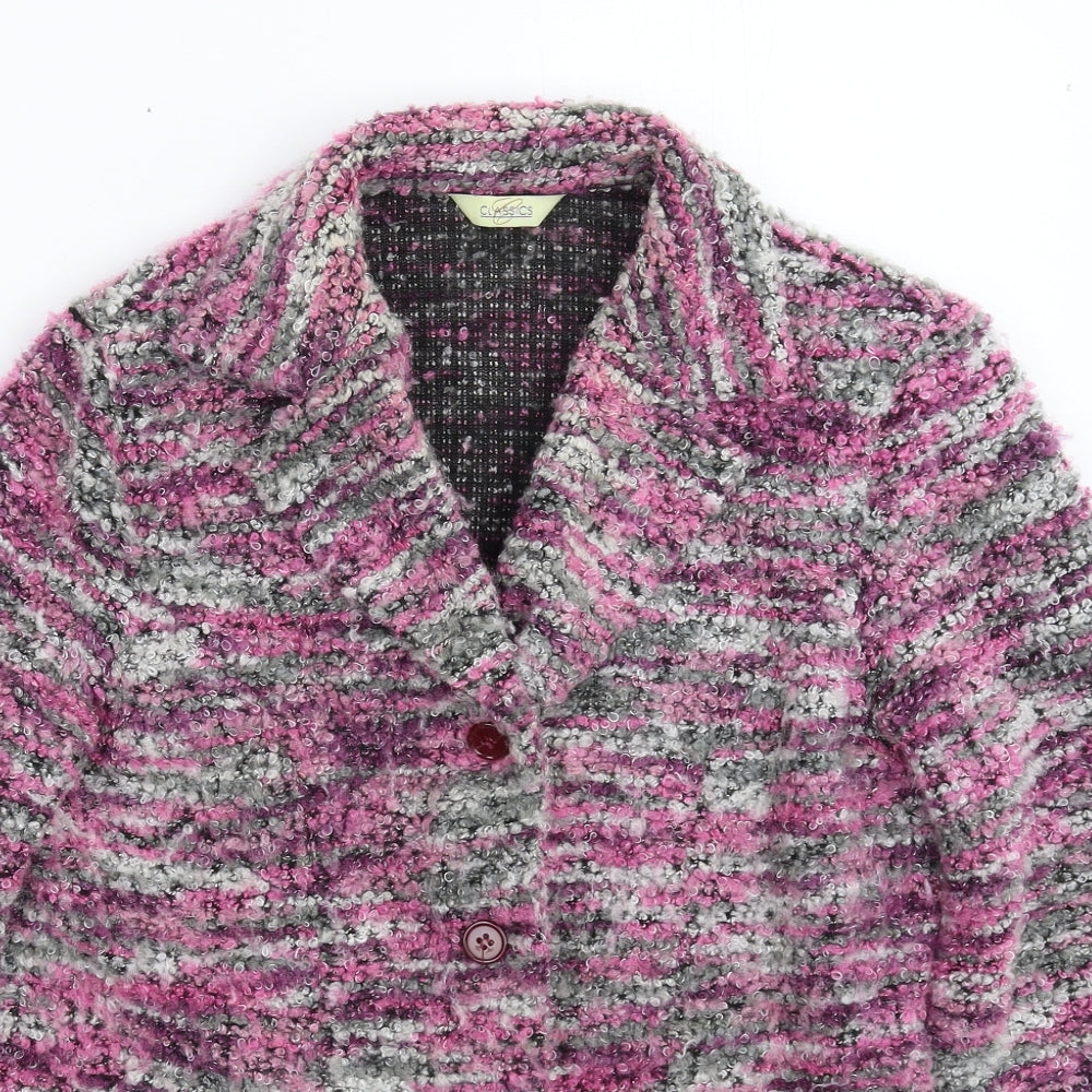 Classics Womens Multicoloured  Knit Jacket Coatigan Size 12