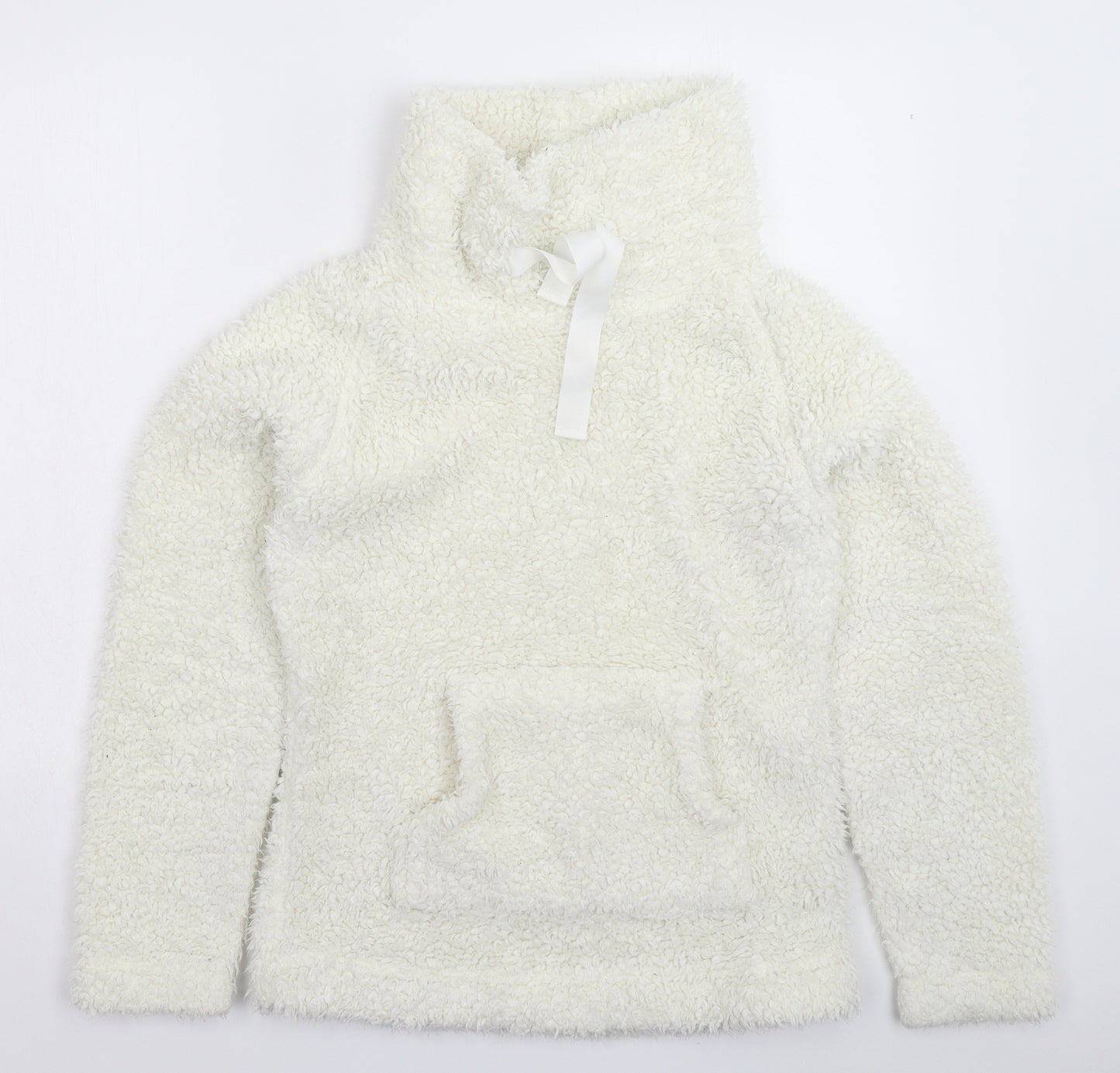 TU Womens White Solid Fleece Top Pyjama Top Size S