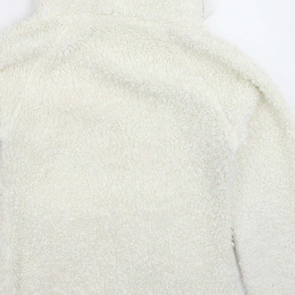 TU Womens White Solid Fleece Top Pyjama Top Size S