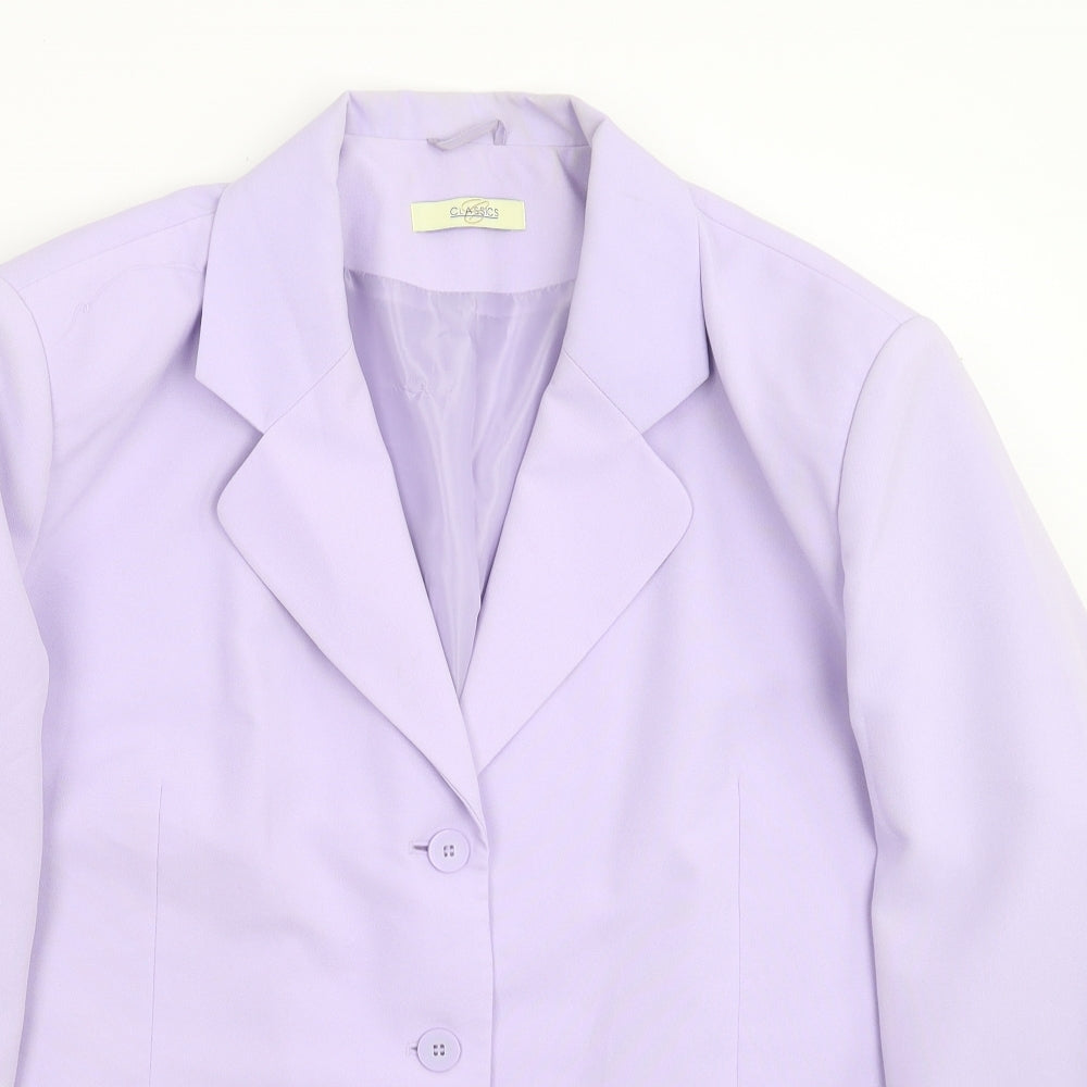 Classics Womens Purple   Jacket Suit Jacket Size 28