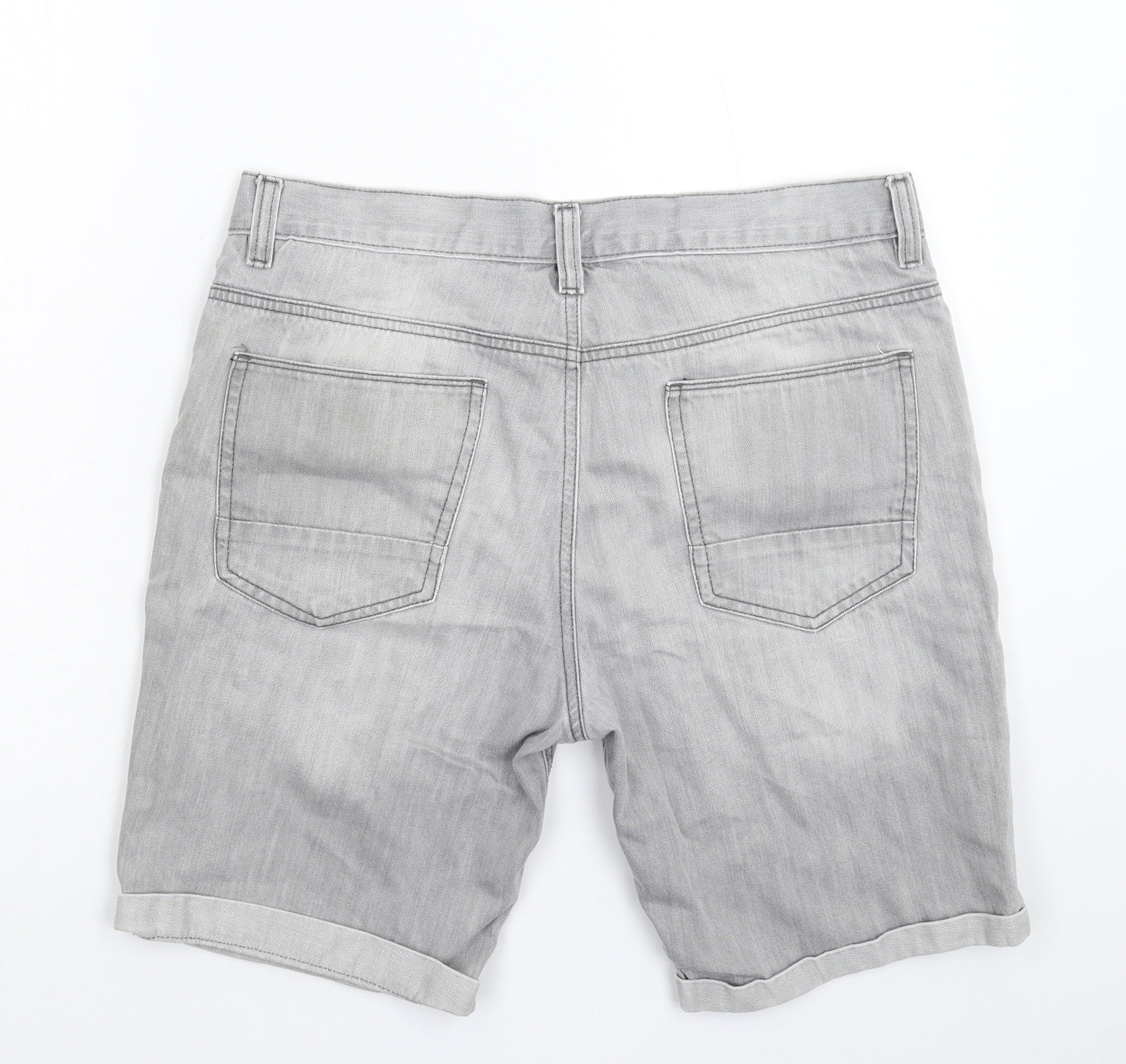 Denim & Co. Mens Grey  Denim Bermuda Shorts Size 34