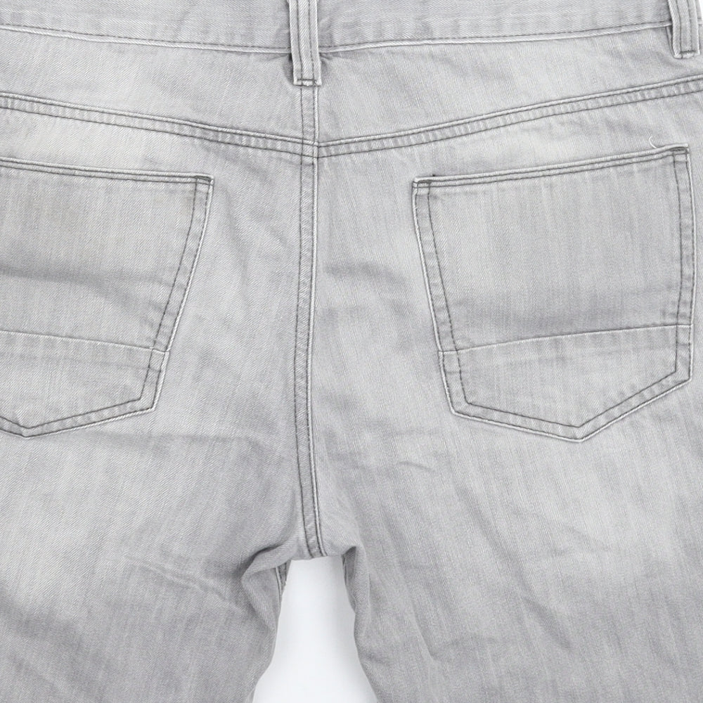 Denim & Co. Mens Grey  Denim Bermuda Shorts Size 34